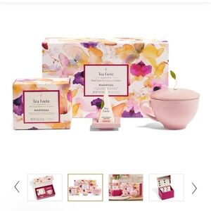 Forte Mariposa Floral Tea Gift Set in Pink